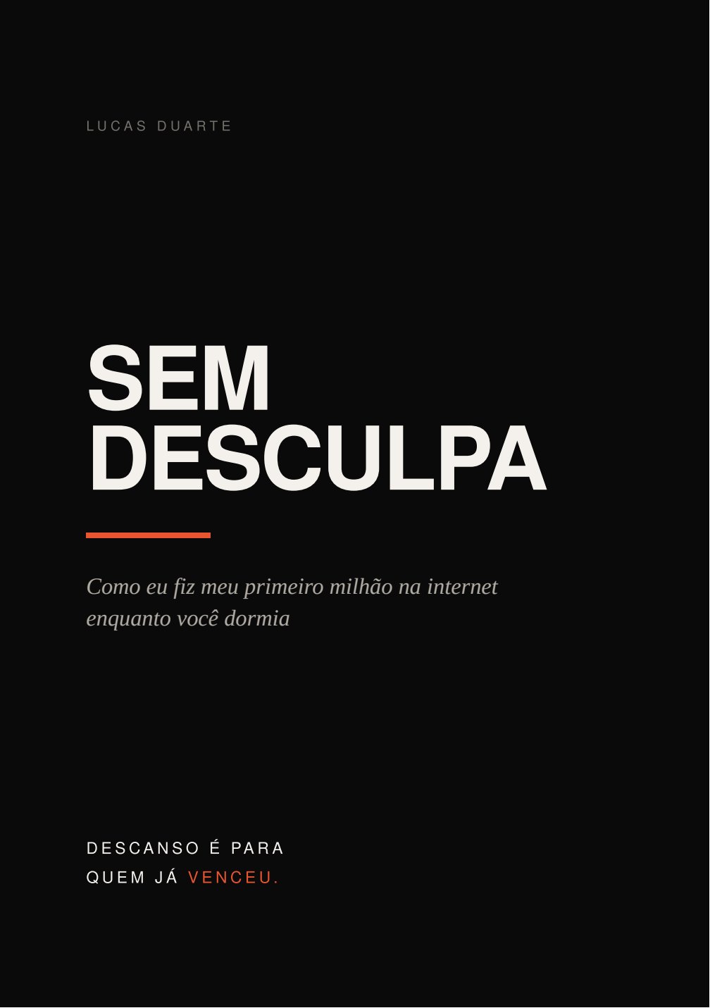 Capa do livro Sem Desculpa, de Lucas Duarte