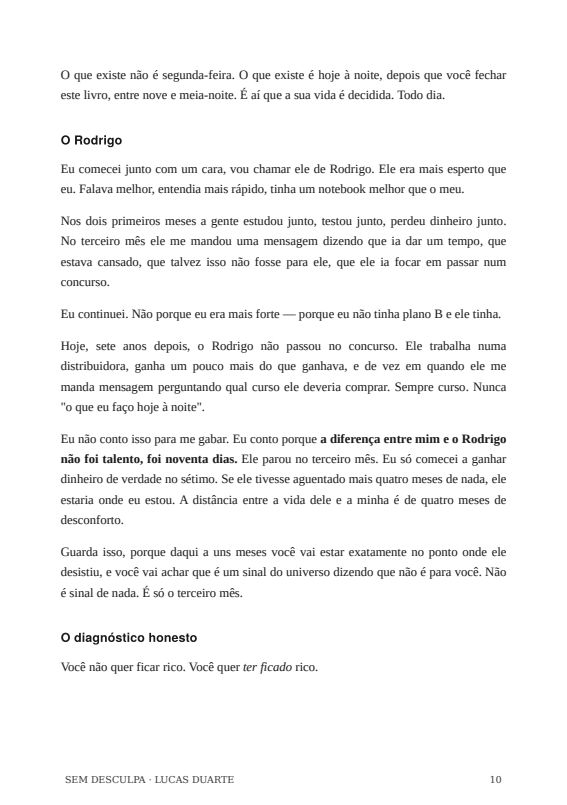 Página de texto corrido do livro